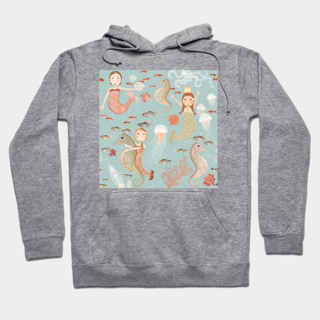 Mermaids Hoodie by katherinequinnillustration